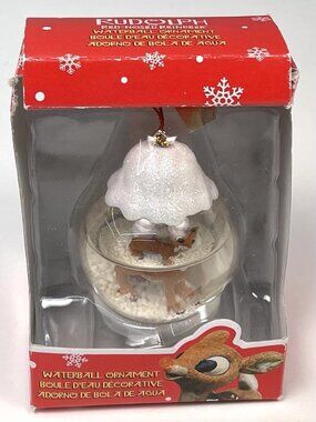 Rudolph the Red-Nosed Reindeer RUDOLPH Waterball ORNAMENT Globe w/ Box READ
